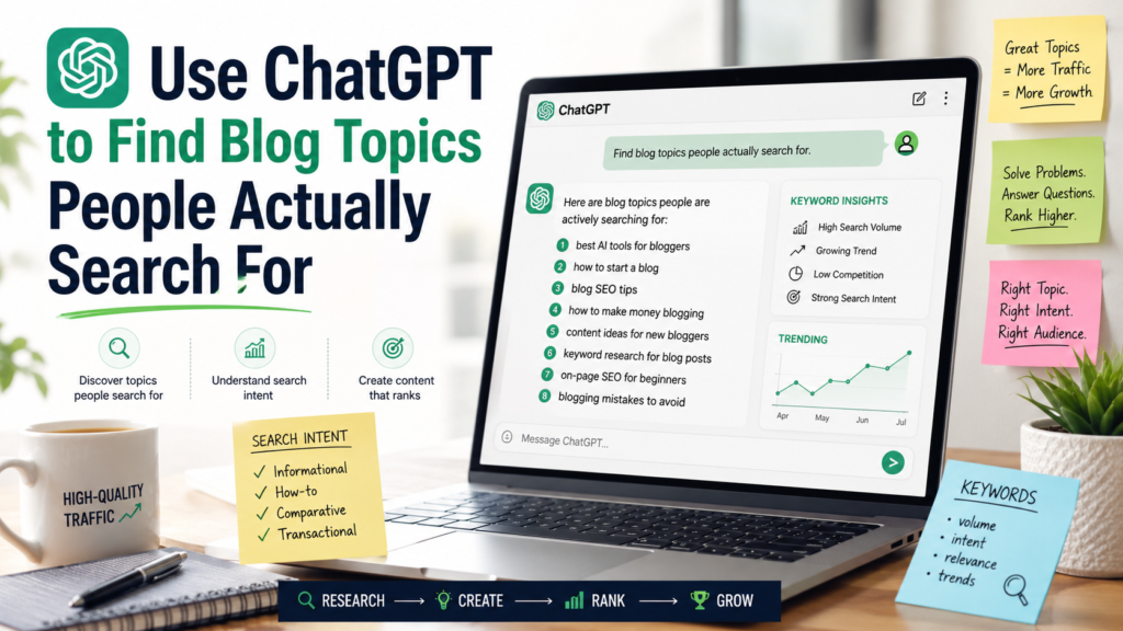Use ChatGPT to find blog topics