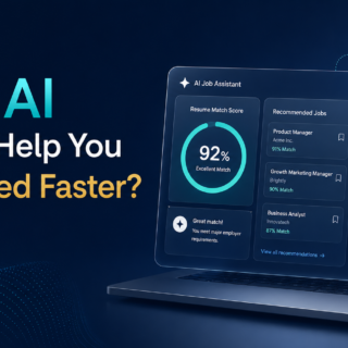 AI job assistant interface mockup