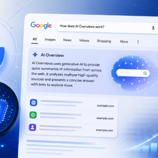 Google AI Overviews interface illustrating how AI generated search summaries work and their impact on SEO, search rankings, and AI search optimization in 2026.